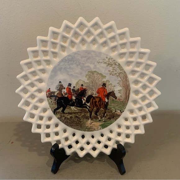 VTG JF Herring Sen Hunting Scene Plate - Picture 1 of 7